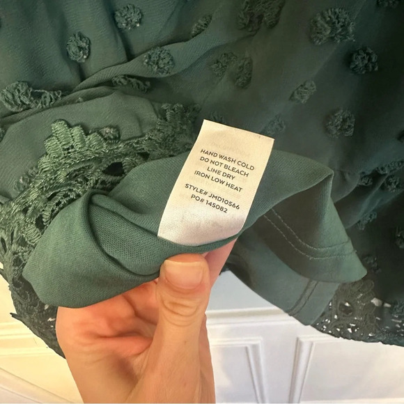Lulus Love Or Lust Embroidered Lace Long Sleeve Emerald Green Size Small - Picture 13 of 13